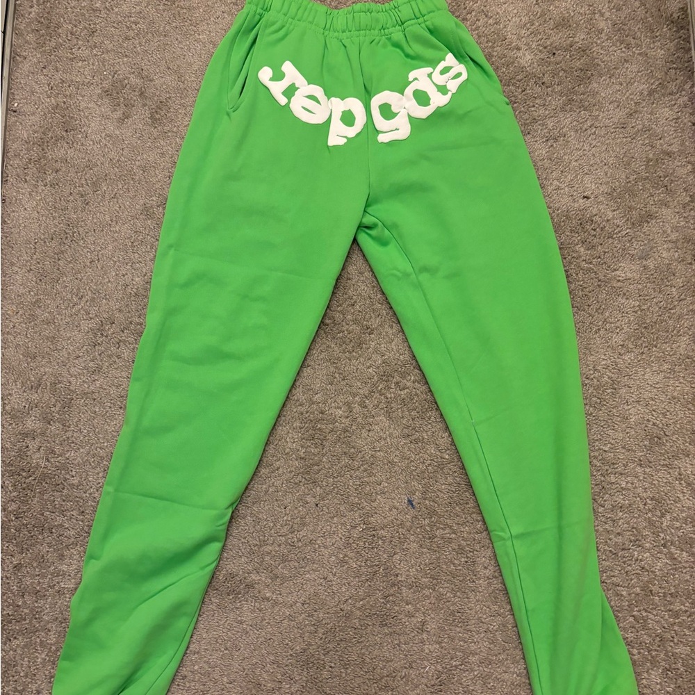 spider worldwide brand sweatpants green sp5der
